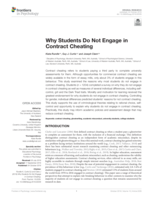 Why students do not engage in contract cheating