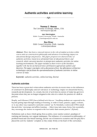 Authentic activities and online learning