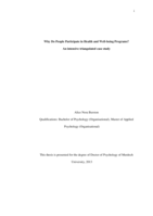 Why do people participate in health and well-being programs?An intensive triangulated case study