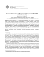 Perspectives of environmental education and environmental management in Bangladesh and their sustainability