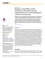 Regulation of MicroRNAs, and the Correlations of MicroRNAs and Their Targeted Genes by Zinc Oxide Nanoparticles in Ovarian Granulosa Cells