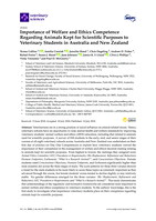 Importance of welfare and ethics competence regarding animals kept for scientific purposes to veterinary students in Australia and New Zealand