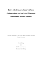 Gastro-intestinal parasites of red foxes (Vulpes vulpes) and feral cats (Felis catus) in southwest Western Australia
