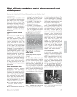 High altitude smokeless metal stove research anddevelopment
