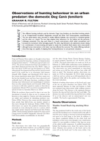 Observations of hunting behaviour in an urban predator: the domestic Dog Canis familiaris