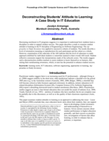 Deconstructing students’ attitude to learning:a case study in IT education