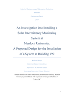 An Investigation into Installing a Solar Intermittency Monitoring System at Murdoch University: A Proposed Design for the Installation of a System at Building 190