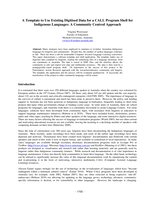 A template to use existing digitised data for a CALL program shell for indigenous languages: A community centred approach