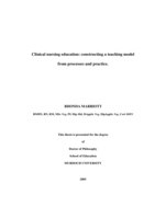 Clinical nursing education: Constructing a teaching model from processes and practice