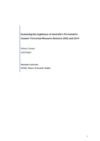 Examining the legitimacy of Australia’s preventative counter-terrorism measures between 2002 and 2019