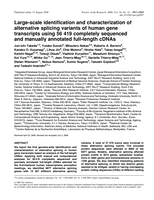 Large-scale identification and characterization of alternative splicing variants of human gene transcripts using 56 419 completely sequenced and manually annotated full-length cDNAs