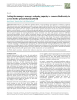 Letting the managers manage: analyzing capacity to conserve biodiversity in a cross-border protected area network