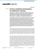 Urinary metabolic phenotyping for Alzheimer’s disease