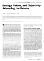 Ecology, values, and objectivity: Advancing the debate