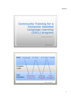Community training for a computer assisted language learning program