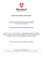Selective removal of arsenic(V) from a molybdate plant liquor by precipitation of magnesium arsenate