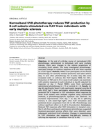 Narrowband UVB phototherapy reduces TNF production by B‐cell subsets stimulated via TLR7 from individuals with early multiple sclerosis
