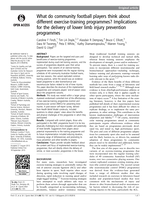 What do community football players think about different exercise-training programmes? Implications for the delivery of lower limb injury prevention programmes