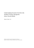Understanding economic growth in the Northern Territory through the Solow Growth Model