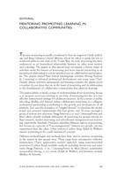 Editorial - Mentoring: Promoting learning in collaborative communities