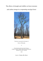 The effects of drought and wildfire on forest structure and carbon storage in a resprouting eucalypt forest