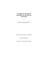 A theory of the viewer experience of interactive television