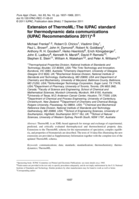Extension of ThermoML: The IUPAC standard for thermodynamic data communications (IUPAC Recommendations 2011)