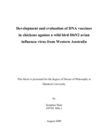 Development and evaluation of DNA vaccines in chickens against a wild bird H6N2 avian influenza virus from Western Australia