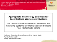 Appropriate technology selection tool for decentralised wastewater treatment systems