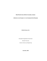 Wind prospecting in British Columbia, Canada: a report on the feasibility of the standing offer program