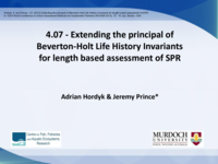 Extending the principal of Beverton-Holt Life History Invariants for length based assessment of SPR