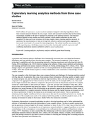 Exploratory learning analytics methods from three case studies