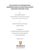 Evaluation of the distribution of fingerprints based on convictions in North Macedonia from 2005 to 2015