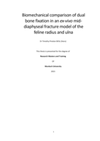 Biomechanical comparison of dual bone fixation in an ex-vivo mid-diaphyseal fracture model of the feline radius and ulna