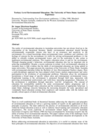 Tertiary level environmental education: The University of Notre Dame Australia experience