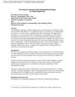 The Western Australian State Sustainability Strategy: Is change happening?
