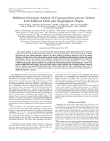 Multilocus genotypic analysis of Cryptosporidium parvum isolates from different hosts and geographical origins.