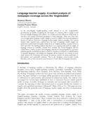 Language teacher supply: A content analysis of newspaper coverage across the 'Anglobubble'