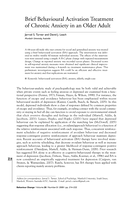 Brief behavioural activation treatment of chronic anxiety in an older adult
