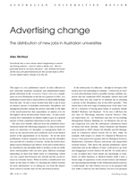 Advertising change: The distribution of new jobs in Australian universities