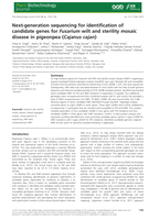Next‐generation sequencing for identification of candidate genes for Fusarium wilt and sterility mosaic disease in pigeonpea ( C ajanus cajan )