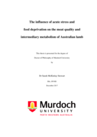 The influence of acute stress and feed deprivation on the meat quality and intermediary metabolism of Australian lamb