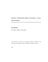 Motivation of high-achieving athletes and musicians: a person-context perspective