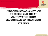 Hydroponics as a method to reuse and treat wastewater from decentralized treatment systems