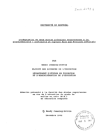 L'adaptation de deux écoles primaires francophones á la pluriethnicite : continuité et rupture face aux discours officiels. Maitre es arts (M.A.)