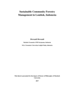 Sustainable community forestry management in Lombok, Indonesia