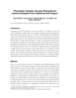 Phenotypic variation among Phytophthora ramorum isolates from California and Oregon