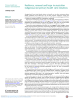 Resilience, renewal and hope in Australian Indigenous-led primary health care initiatives