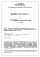 Strategic issues shaping online adoption in higher education