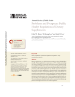 Problems and prospects: Public health regulation of dietary supplements